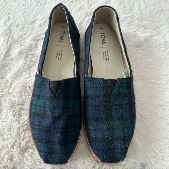 TOMS Checkered Slip-On shoe - Black, Green and Blue - Picture 1 of 7